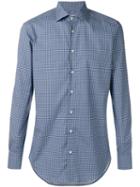 Etro Geometric Print Shirt, Men's, Size: 40, Blue, Cotton/spandex/elastane