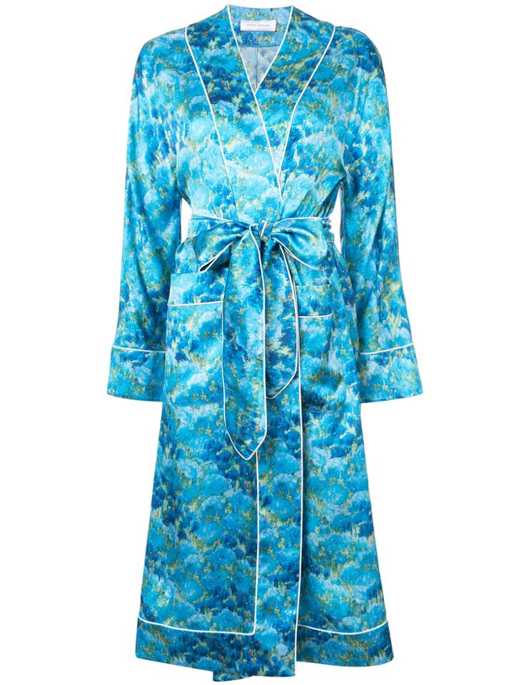 Marina Moscone Belted Robe Coat - Blue