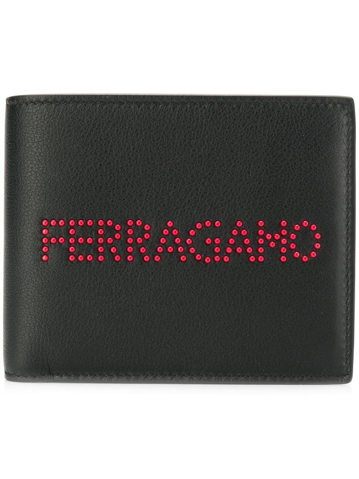 Salvatore Ferragamo Stud Logo Wallet - Black