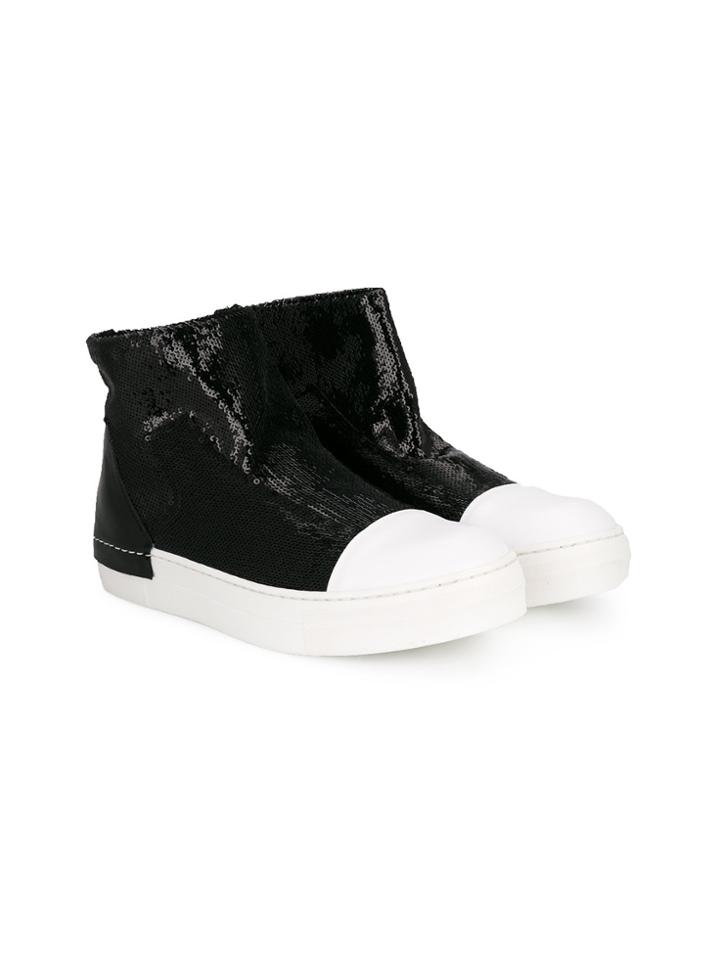 Cinzia Araia Kids Sequinned Slip-on Booties - Black