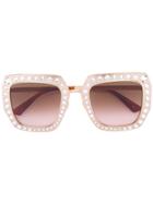 Gucci Eyewear Oversize Square-frame Sunglasses With Crystals -