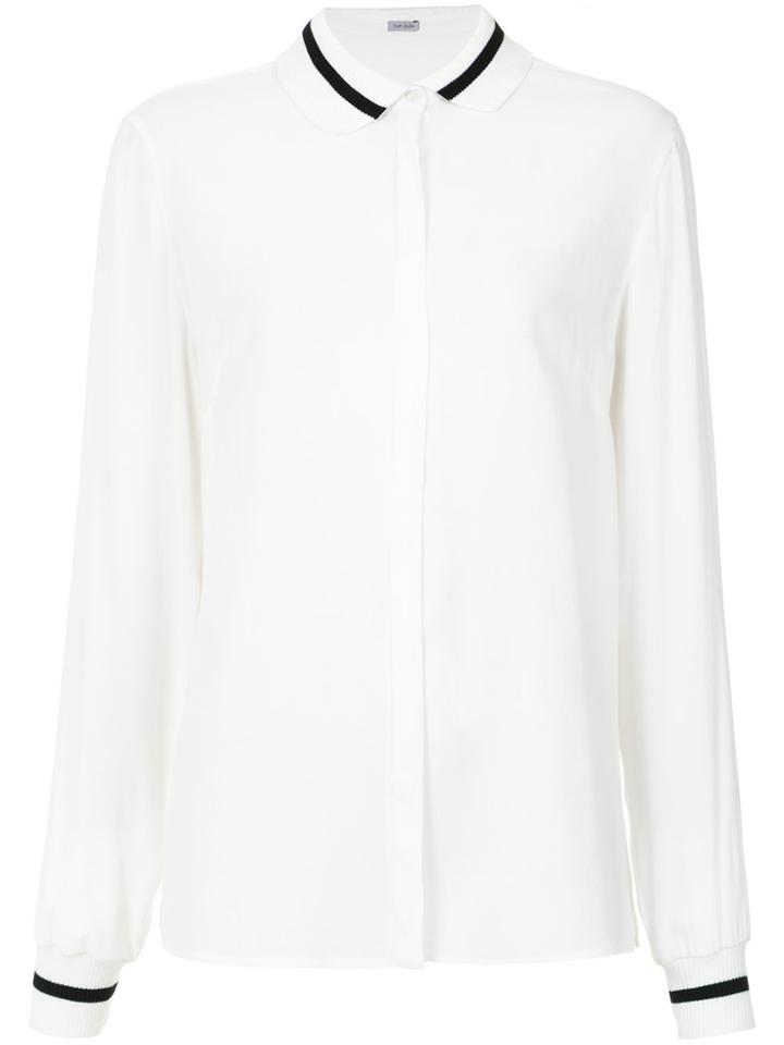 Tufi Duek Ribbed Trim Bicolor Shirt - White