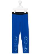 Kenzo Kids Kenzo Paris Print Track Pants, Girl's, Size: 10 Yrs, Blue