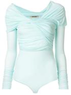 Roberto Cavalli Wrap Long-sleeve Bodysuit - Blue