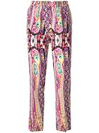 Etro Printed Track Pants, Size: 44, Pink/purple, Silk
