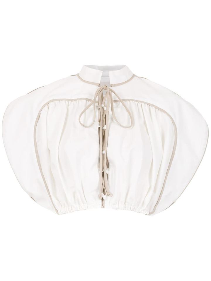 Framed Double Layer Cropped Top - Nude & Neutrals