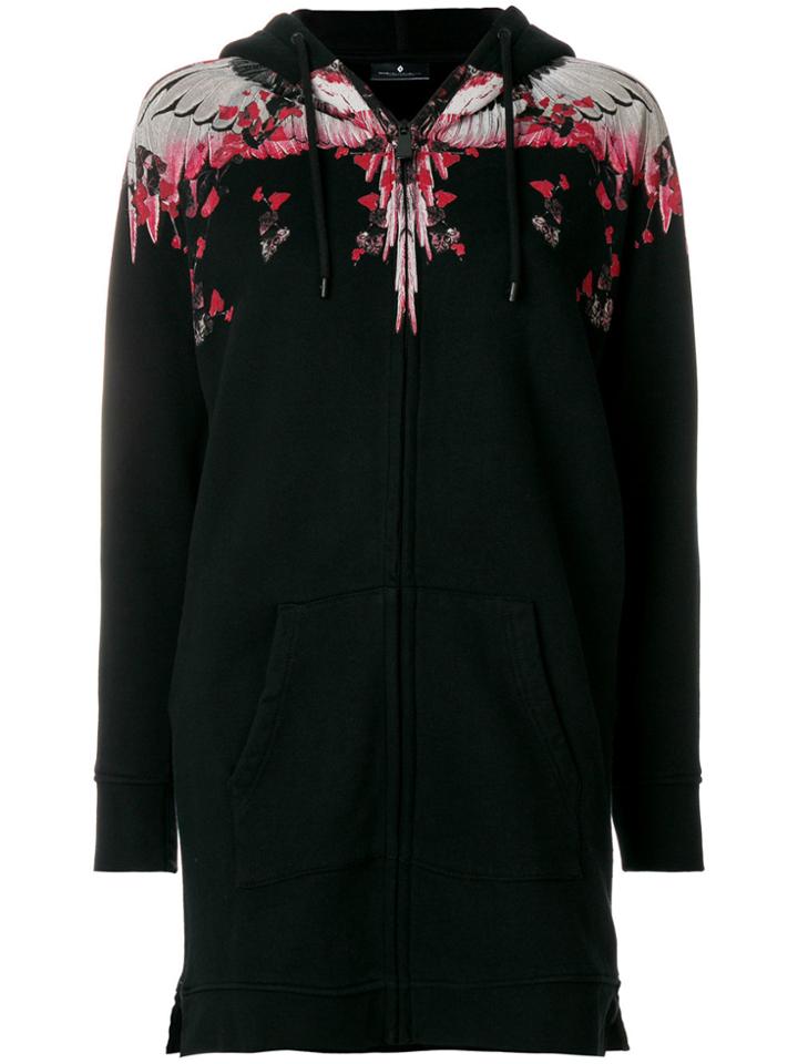 Marcelo Burlon County Of Milan Print Zipped Hooded Sweatshirt - Black