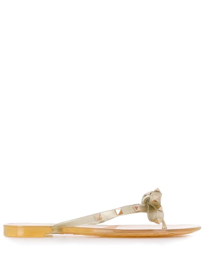 Valentino Valentino Garavani Rockstud Flip Flops - Gold