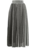 Amuse High-waisted Pleated Skirt - Silver
