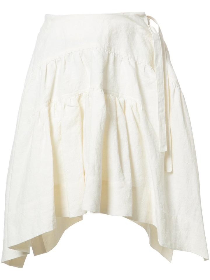 J.w.anderson Asymmetric Skirt, Women's, Size: 6, White, Linen/flax