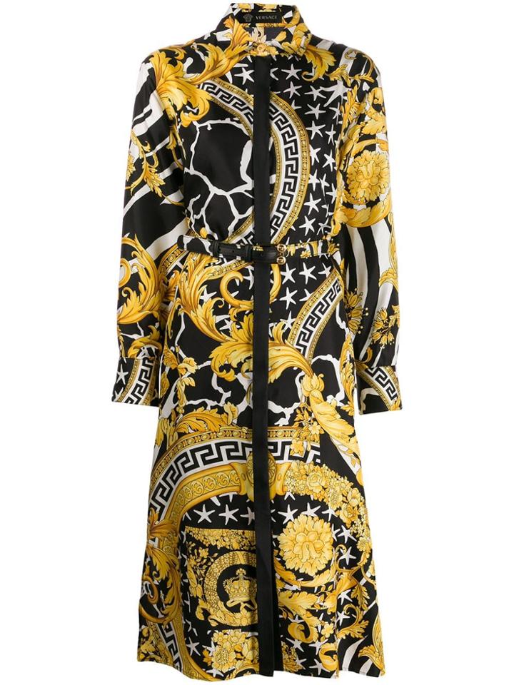 Versace Baroque Mid-length Shirt Dress - Gold