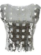Aviù Sequined Checked Mesh Tank Top