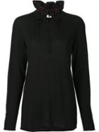 Sonia Rykiel Ruffled Collar Jumper, Women's, Size: Medium, Black, Wool/cashmere/silk