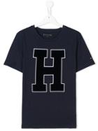 Tommy Hilfiger Junior Teen Flocked Logo Patch T-shirt - Blue