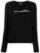 Karl Lagerfeld Contrast Logo Jumper - Black