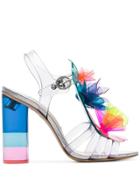 Sophia Webster Lilico 100 Rainbow Flower Pvc Strappy Leather Sandals -