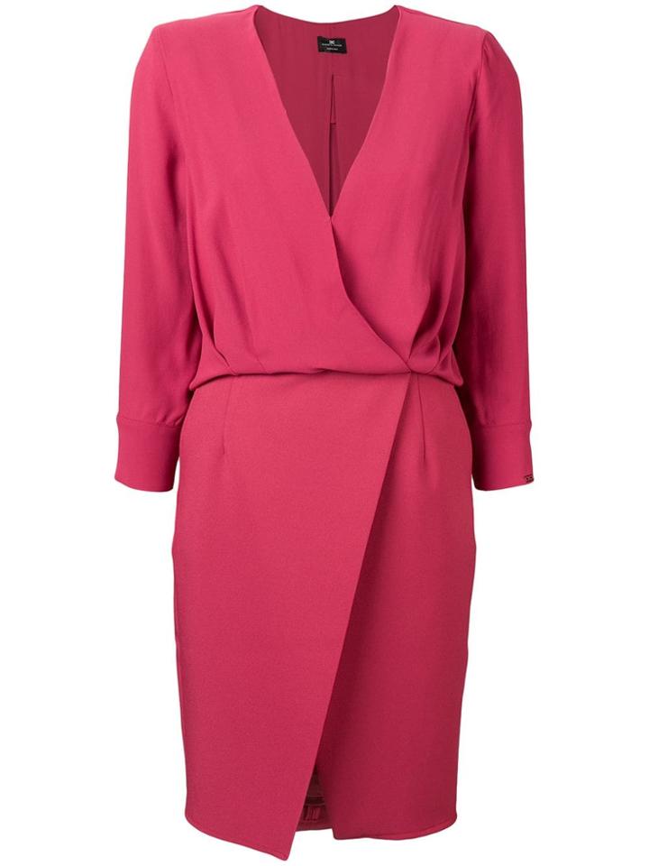 Elisabetta Franchi Wrap Mini Dress - Pink & Purple