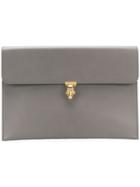 Alexander Mcqueen Skull Envelope Clutch - Grey