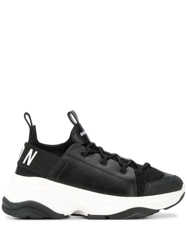 Dsquared2 Panelled Lace-up Sneakers - Black