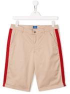 Fay Kids Teen Side Stripe Shorts - Neutrals