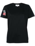 Vis A Vis - Floral Patch T-shirt - Women - Cotton - 3, Black, Cotton