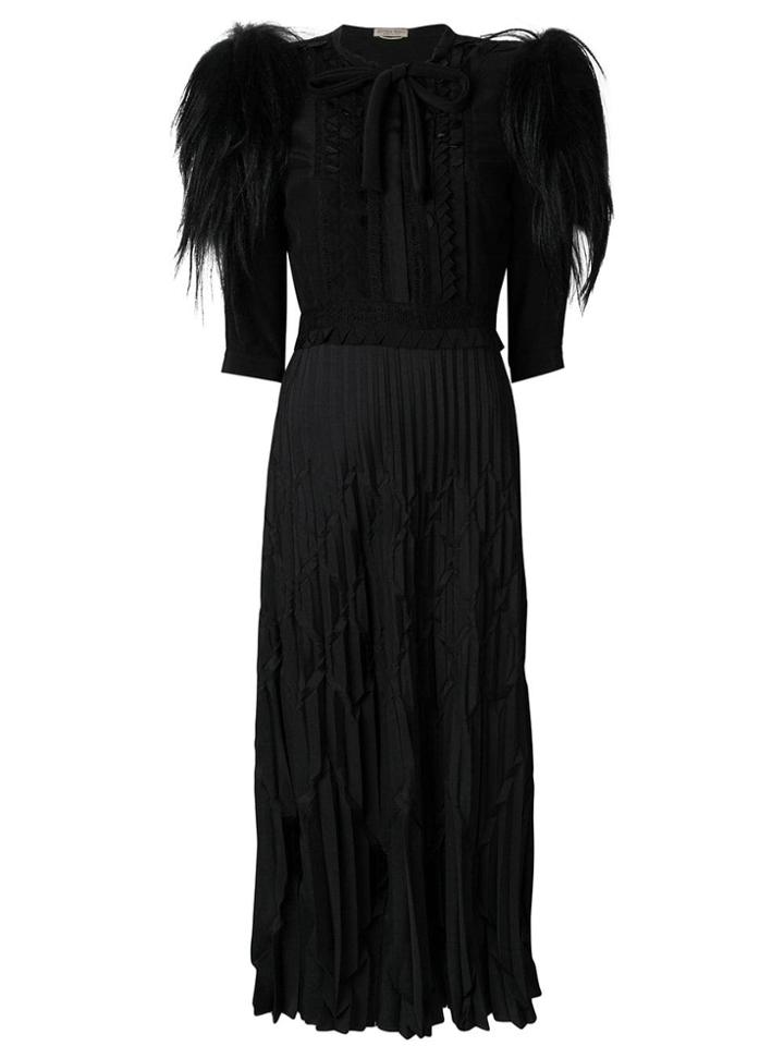 Bottega Veneta Crêpe De Chine Embellished Dress - Black