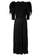 Bottega Veneta Crêpe De Chine Embellished Dress - Black