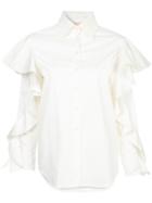 Liya Ruffled Sleeves Blouse - White