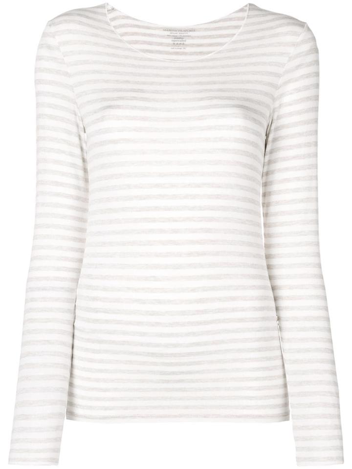 Majestic Filatures Longsleeved Striped T-shirt - Nude & Neutrals