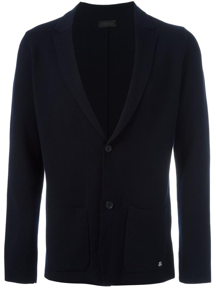 Z Zegna V-neck Cardigan, Men's, Size: Xxl, Blue, Wool