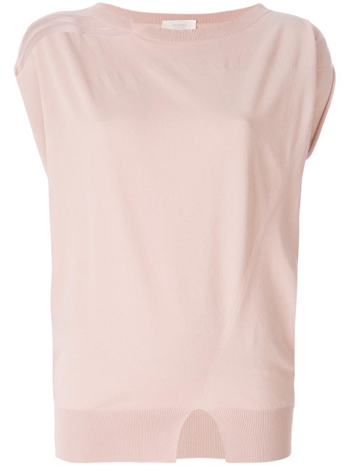 Zanone Cut-out Detail T-shirt - Pink & Purple