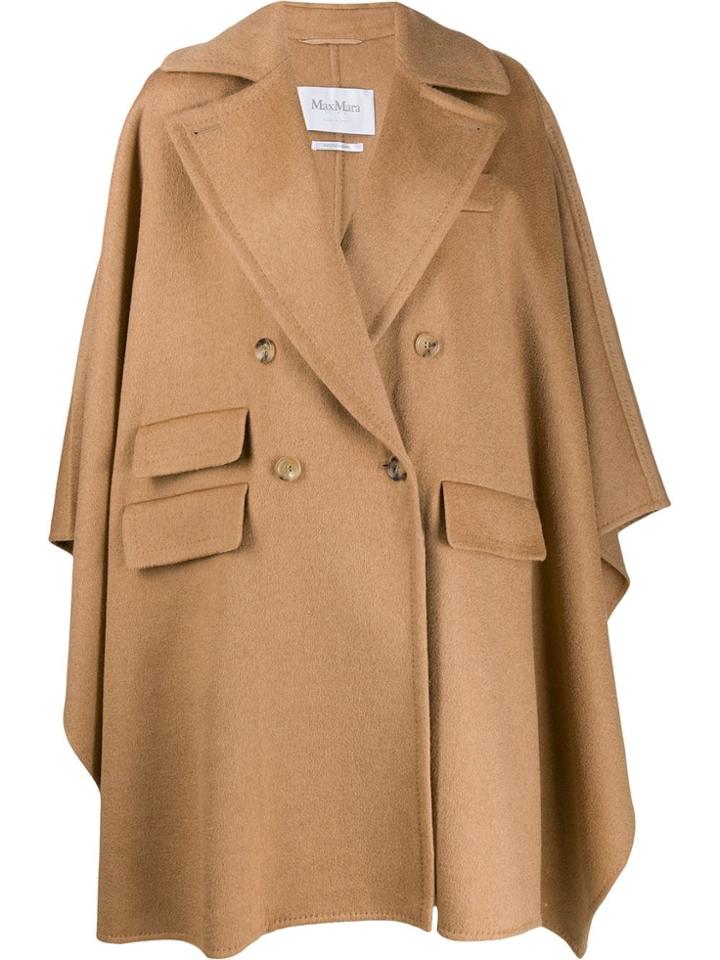 Max Mara Cape Double-breasted Coat - Neutrals