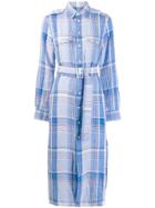 Polo Ralph Lauren Longline Check Shirt Dress - Blue