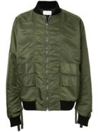 Strateas Carlucci Bomber Jacket With Dropped Shoulders - Green