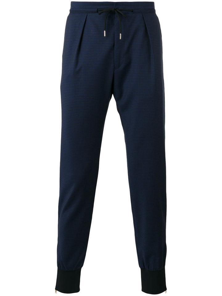 Paul Smith London Gathered Ankle Trousers, Men's, Size: 32, Blue, Wool
