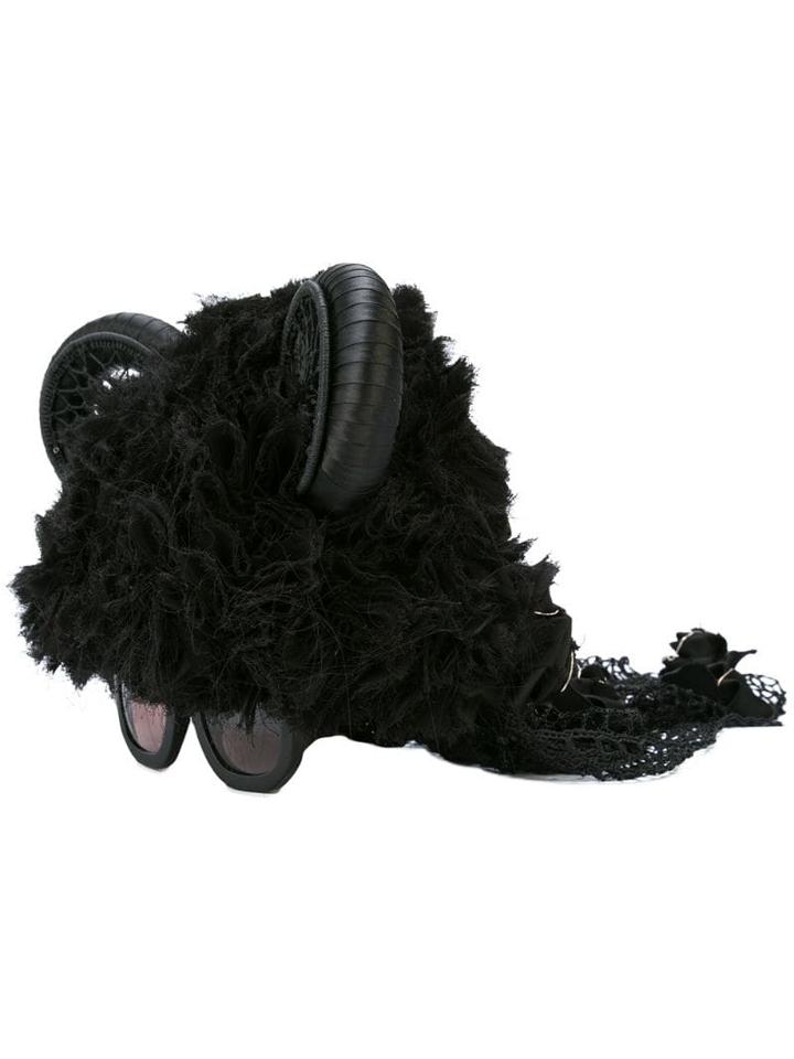 Kuboraum Ears Embellished Sunglasses - Black