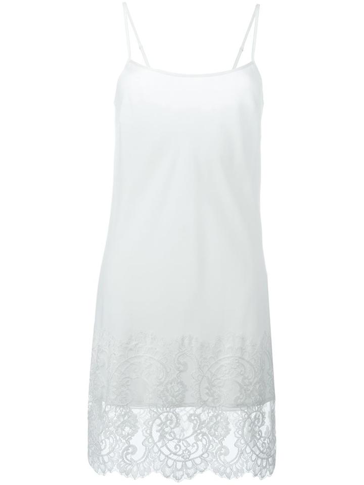 Twin-set Lace Hem Cami Dress, Women's, Size: Xxl, White, Polyester