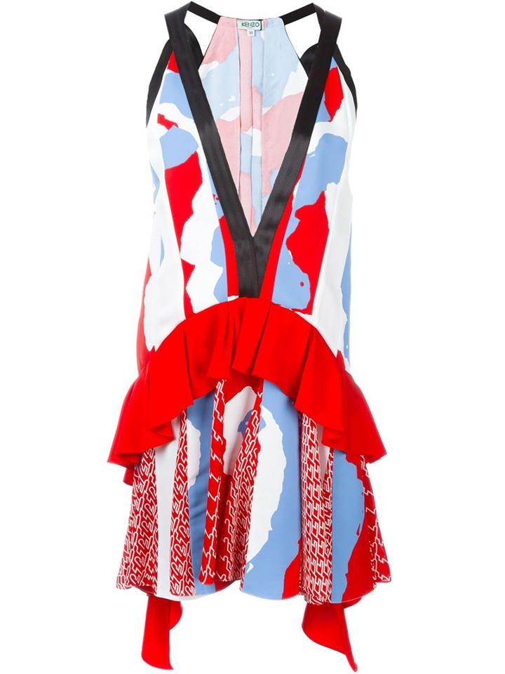 Kenzo Print Ruffled Dress