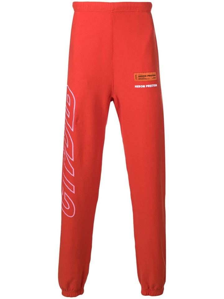 Heron Preston Logo Print Track Pants - Orange