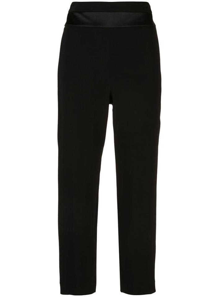 Cushnie Charmeuse Trim Trousers - Black