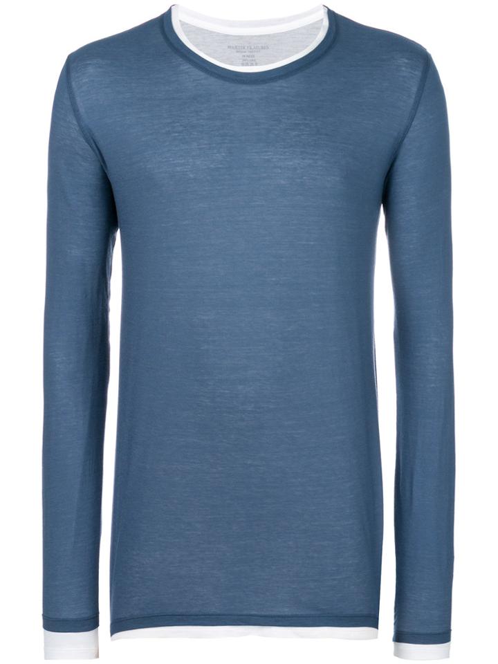 Majestic Filatures Contrast Trim Sweater - Blue