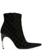 Gucci Pre-owned Heeled Logo Boots - Black