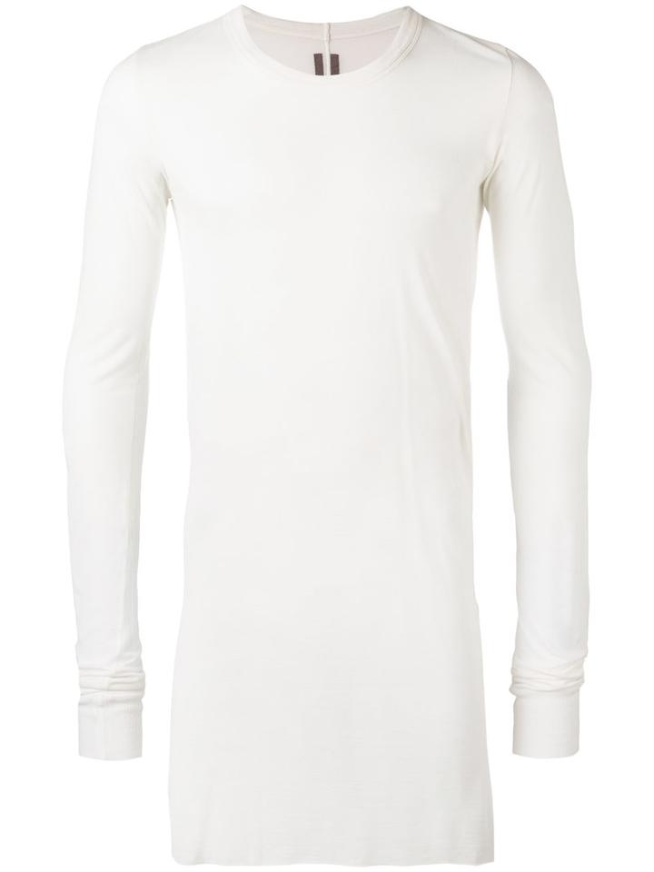 Rick Owens - Long Raw Hem T-shirt - Men - Silk/viscose - S, White, Silk/viscose