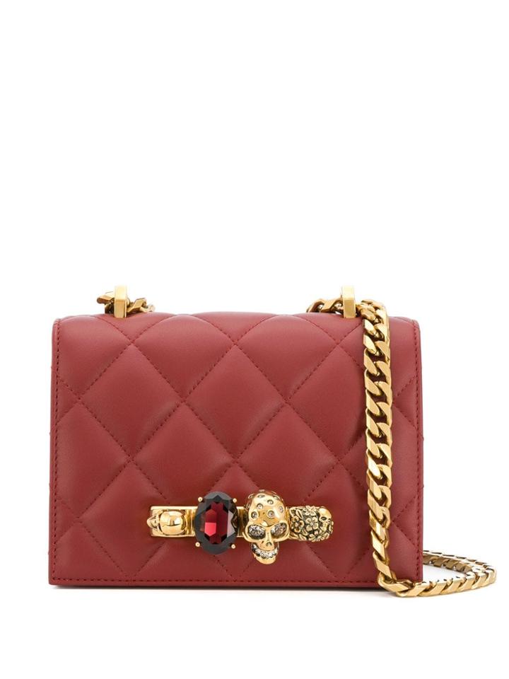 Alexander Mcqueen Jewelled Satchel - Red
