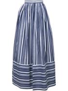 Palmer / Harding Long Striped Skirt, Women's, Size: 6, Blue, Cotton