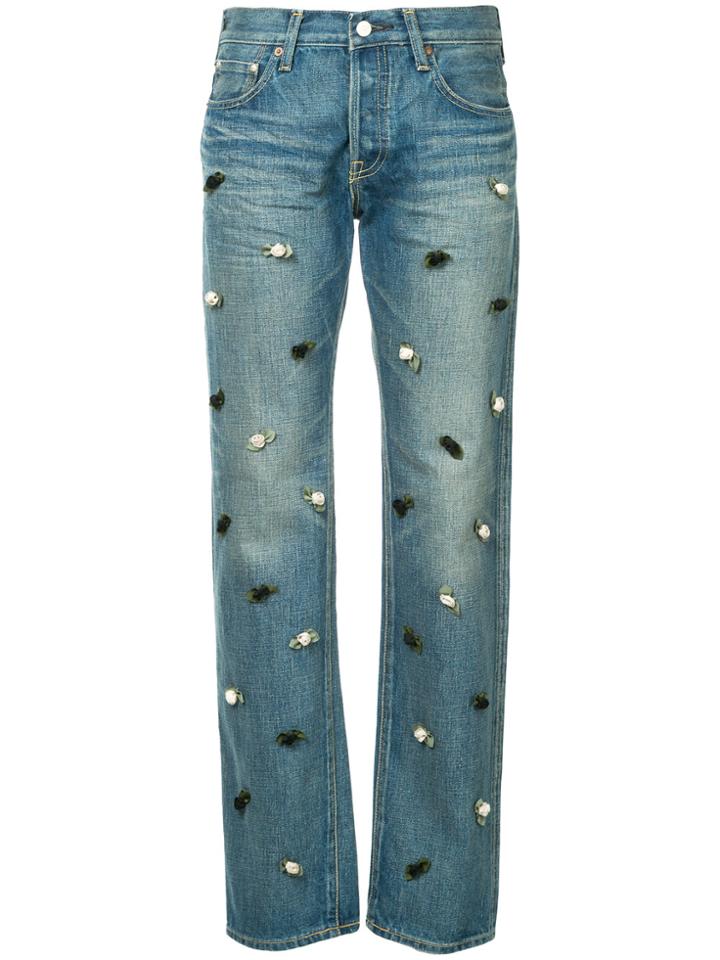 Tu Es Mon Trésor Rose Garden Jeans Short Length - Blue