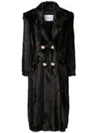 Erdem Faux Fur Double-breasted Coat - Brown