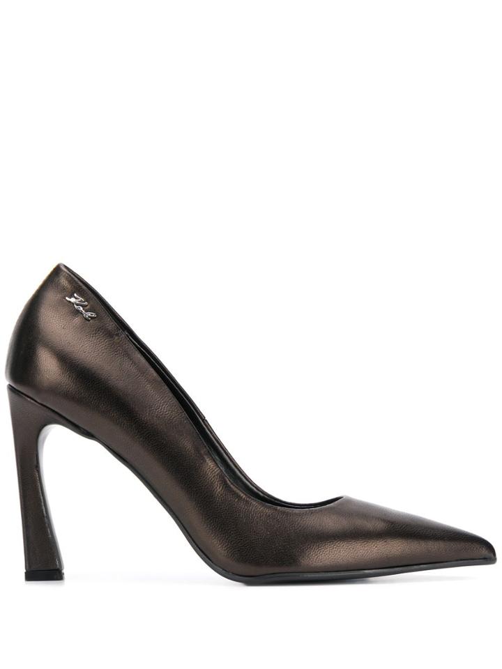 Karl Lagerfeld Veneto Court Logo Heels - Brown