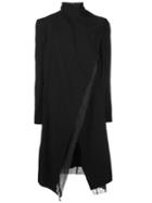 Masnada Asymmetrical Wrap Coat, Women's, Size: 42, Black, Polyamide/viscose/wool
