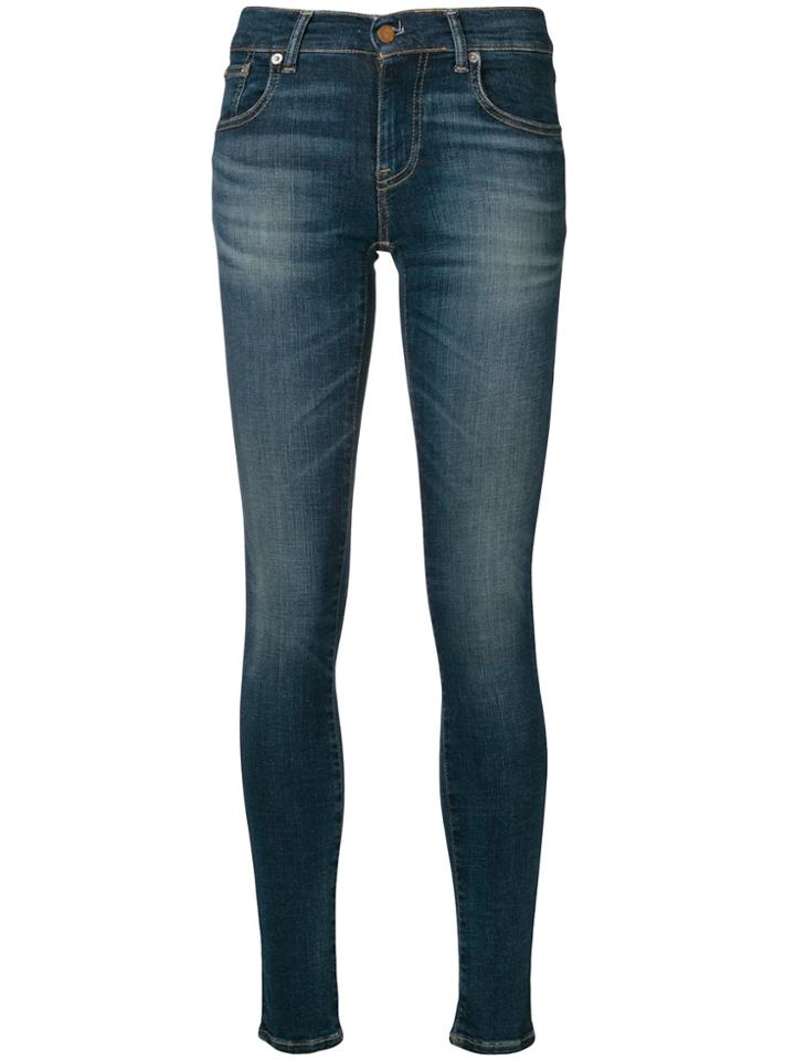 Polo Ralph Lauren High-waisted Faded Skinny Jeans - Blue